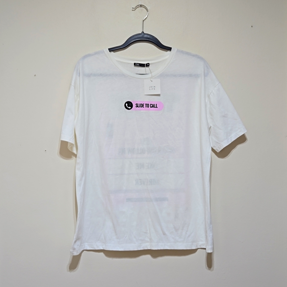 ZARA Slide To Call Phone Short Sleeve Tee